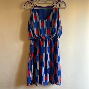 Buttons Spaghetti Strap red,white, & blue Dress Womens S